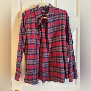 Women’s Lands End Button Front Flannel 8T